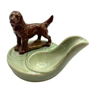 Vintage WADE England Irish Red Setter Ornamental Dog Figurine Tobacco Pipe Rest